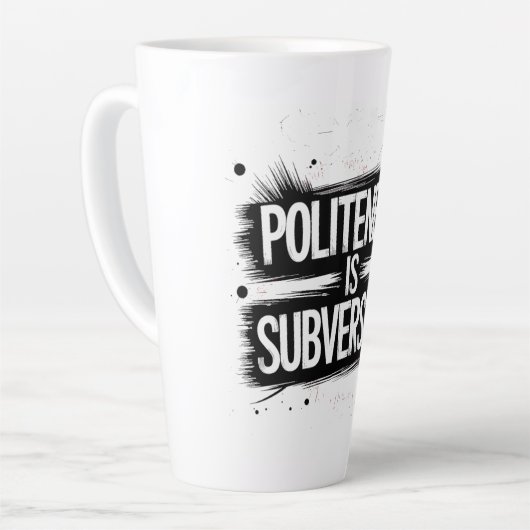 Beleefdheid is subversief latte mok (Linkerhoek)