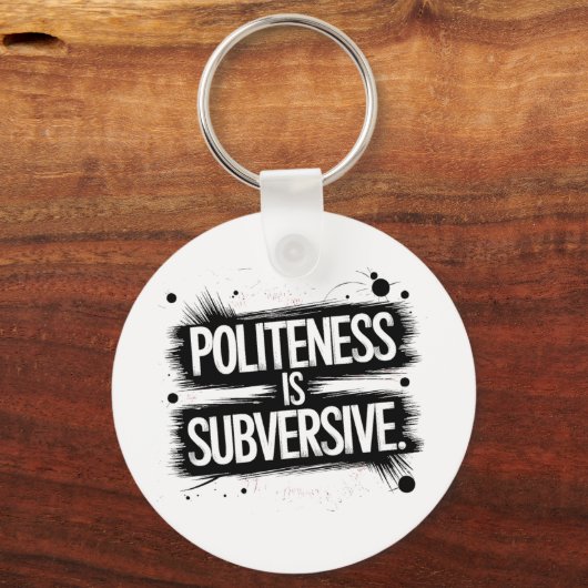Beleefdheid is subversief sleutelhanger (Achterkant)