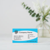 Beleenbaar - lichtblauw visitekaartje (Staand voorkant)