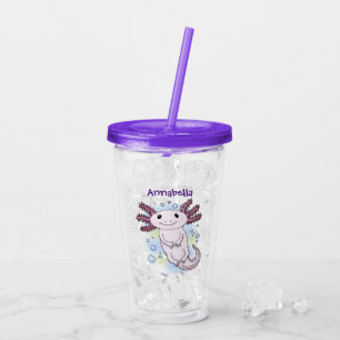 Belegend pink axolotl acryl drinkbeker