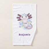 Belegend pink axolotl bad handdoek (Handdoek)