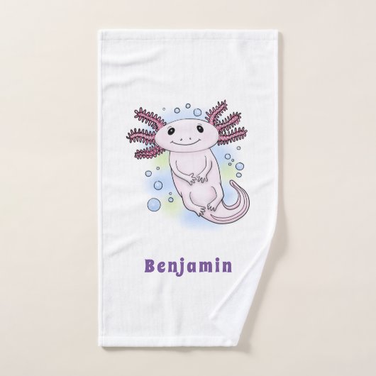 Belegend pink axolotl bad handdoek (Handdoek)