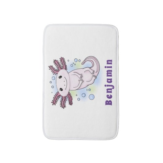 Belegend pink axolotl badmat (Voorkant Verticaal)