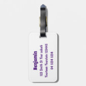 Belegend pink axolotl bagagelabel (Achterkant verticaal)