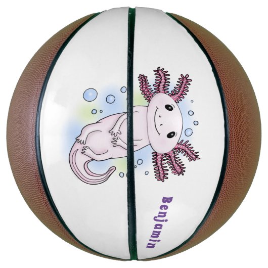 Belegend pink axolotl basketbal (Verticaal)