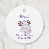 Belegend pink axolotl bedankjes labels (Achterkant)