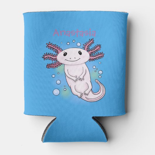 Belegend pink axolotl blikjeskoeler (Voorkant)