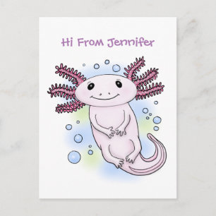Belegend pink axolotl briefkaart