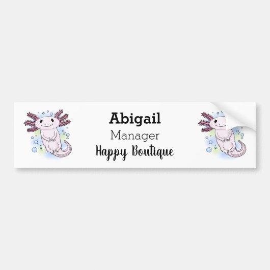 Belegend pink axolotl bumpersticker (Voorkant)