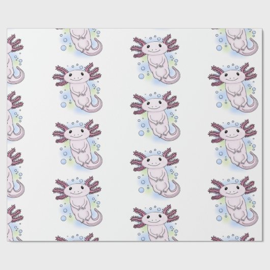 Belegend pink axolotl cadeaupapier (Vlak)