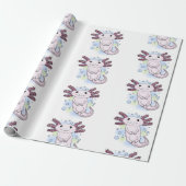 Belegend pink axolotl cadeaupapier (Uitgerold)