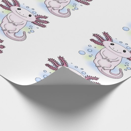 Belegend pink axolotl cadeaupapier (Hoek)