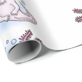 Belegend pink axolotl cadeaupapier (Rol Hoek)