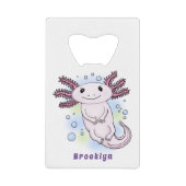 Belegend pink axolotl creditkaart flessenopener (Voorkant)