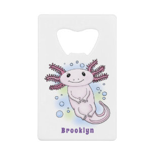 Belegend pink axolotl creditkaart flessenopener