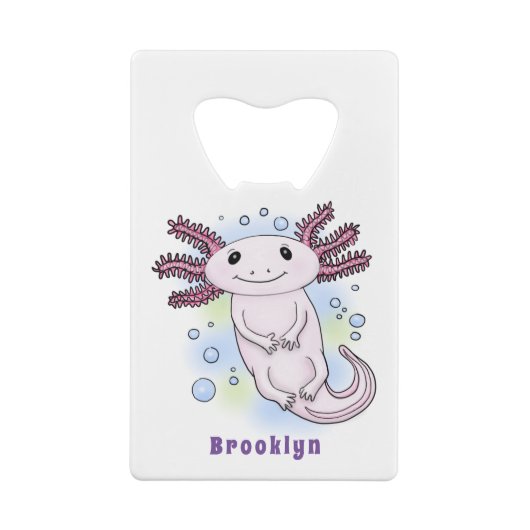 Belegend pink axolotl creditkaart flessenopener (Achterkant)