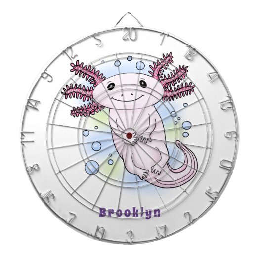 Belegend pink axolotl dartbord (Voorkant)