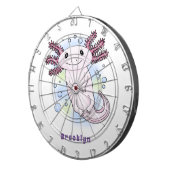 Belegend pink axolotl dartbord (Voorkant Rechts)