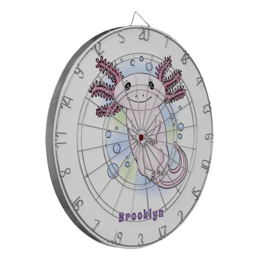 Belegend pink axolotl dartbord (Voorkant Links)