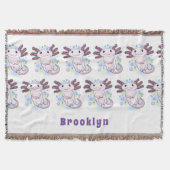 Belegend pink axolotl deken (Voorkant)