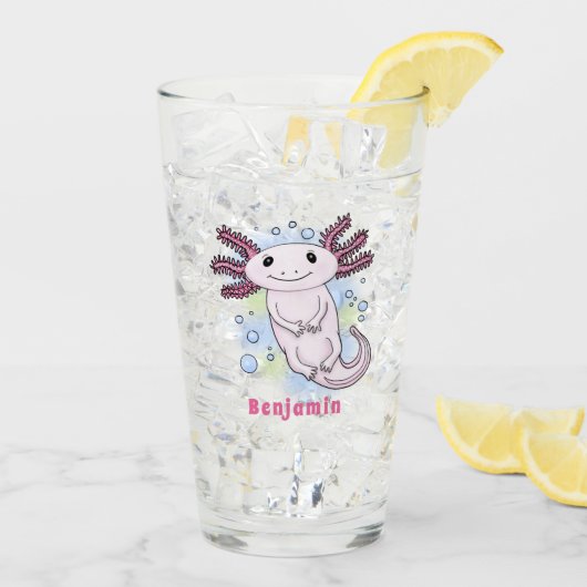 Belegend pink axolotl glas (Achterkant ijs)