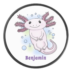 Belegend pink axolotl hockey puck