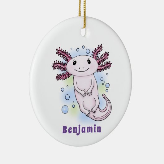 Belegend pink axolotl keramisch ornament (Rechts)