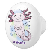 Belegend pink axolotl keramische knop (Rechts)