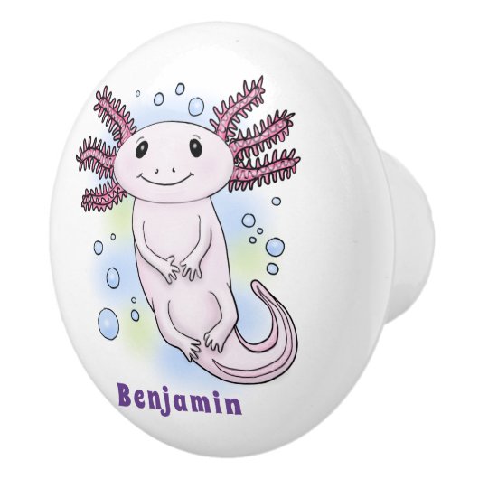 Belegend pink axolotl keramische knop (Rechts)