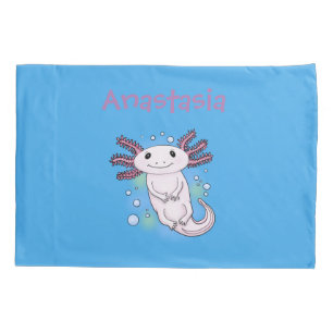 Belegend pink axolotl kussensloop