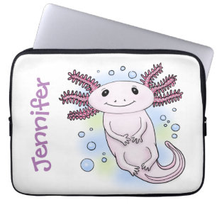 Belegend pink axolotl laptop sleeve