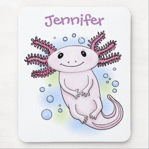 Belegend pink axolotl muismat