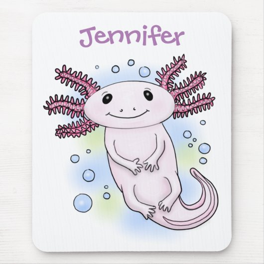 Belegend pink axolotl muismat (Voorkant)