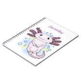 Belegend pink axolotl notitieboek (Linkerzijde)
