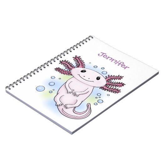 Belegend pink axolotl notitieboek (Linkerzijde)