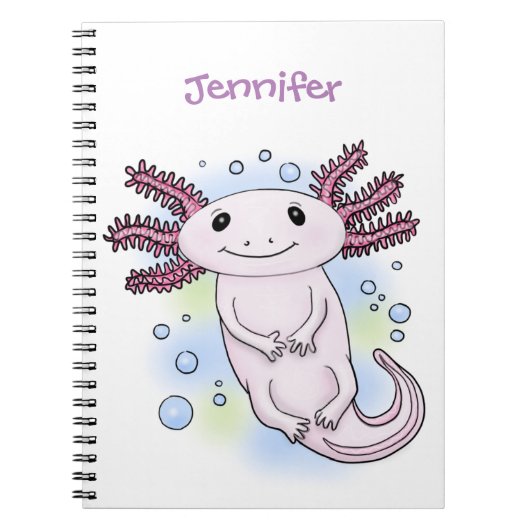 Belegend pink axolotl notitieboek (Voorkant)