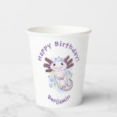 Belegend pink axolotl papieren bekers (Achterkant)