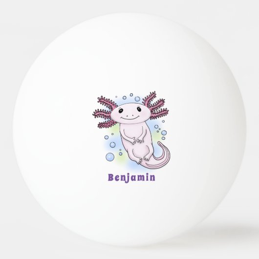 Belegend pink axolotl pingpongbal (Voorkant)