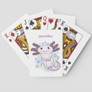 Belegend pink axolotl pokerkaarten
