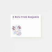 Belegend pink axolotl post-it® notes (Voorkant)