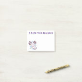 Belegend pink axolotl post-it® notes (Op bureau)