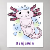 Belegend pink axolotl poster (Voorkant)