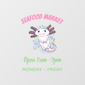 Belegend pink axolotl raamsticker (Vel)