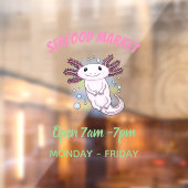 Belegend pink axolotl raamsticker (Vel 2)