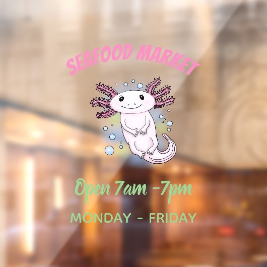 Belegend pink axolotl raamsticker (Vel 2)