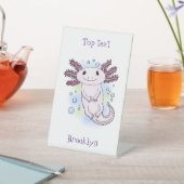 Belegend pink axolotl reclamebord met voetstuk (Insitu)