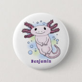 Belegend pink axolotl ronde button 5,7 cm (Voorkant)