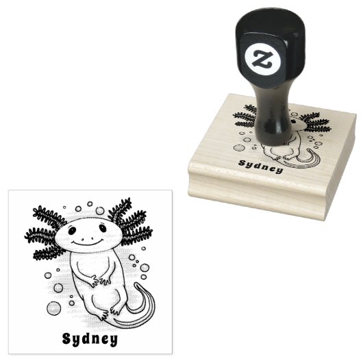 Belegend pink axolotl rubberstempel (Gestempeld)