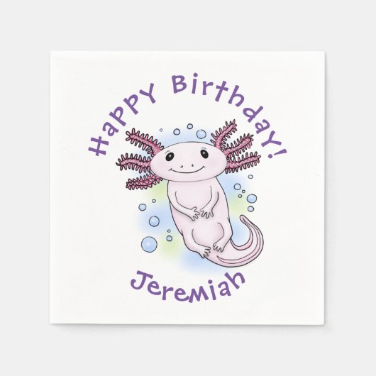 Belegend pink axolotl servet (Voorkant)