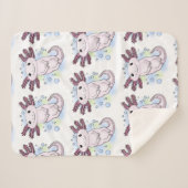 Belegend pink axolotl sherpa deken (Voorkant (horizontaal))